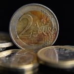 a close up of a two euro coin