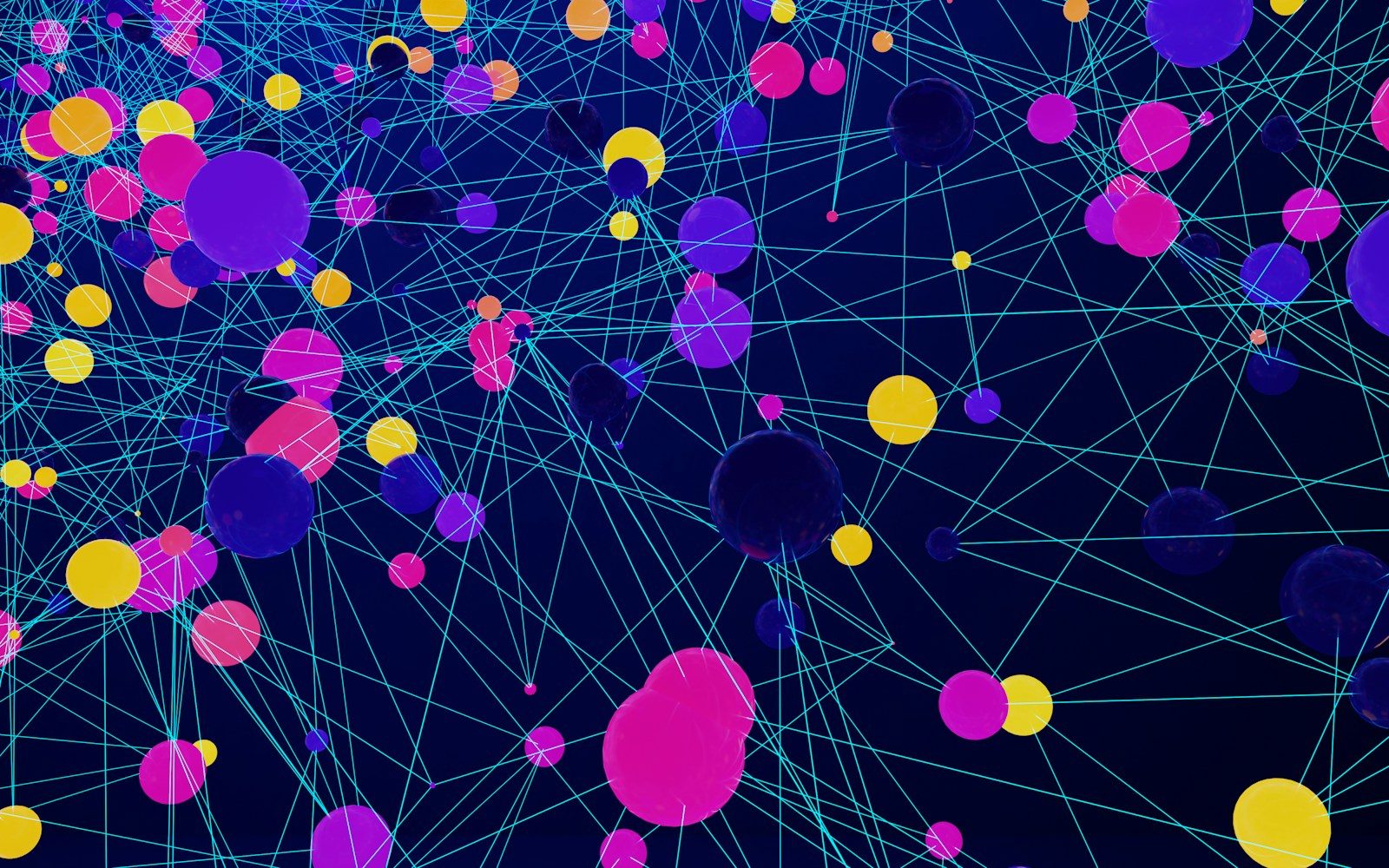 a large group of colorful balls floating in the air