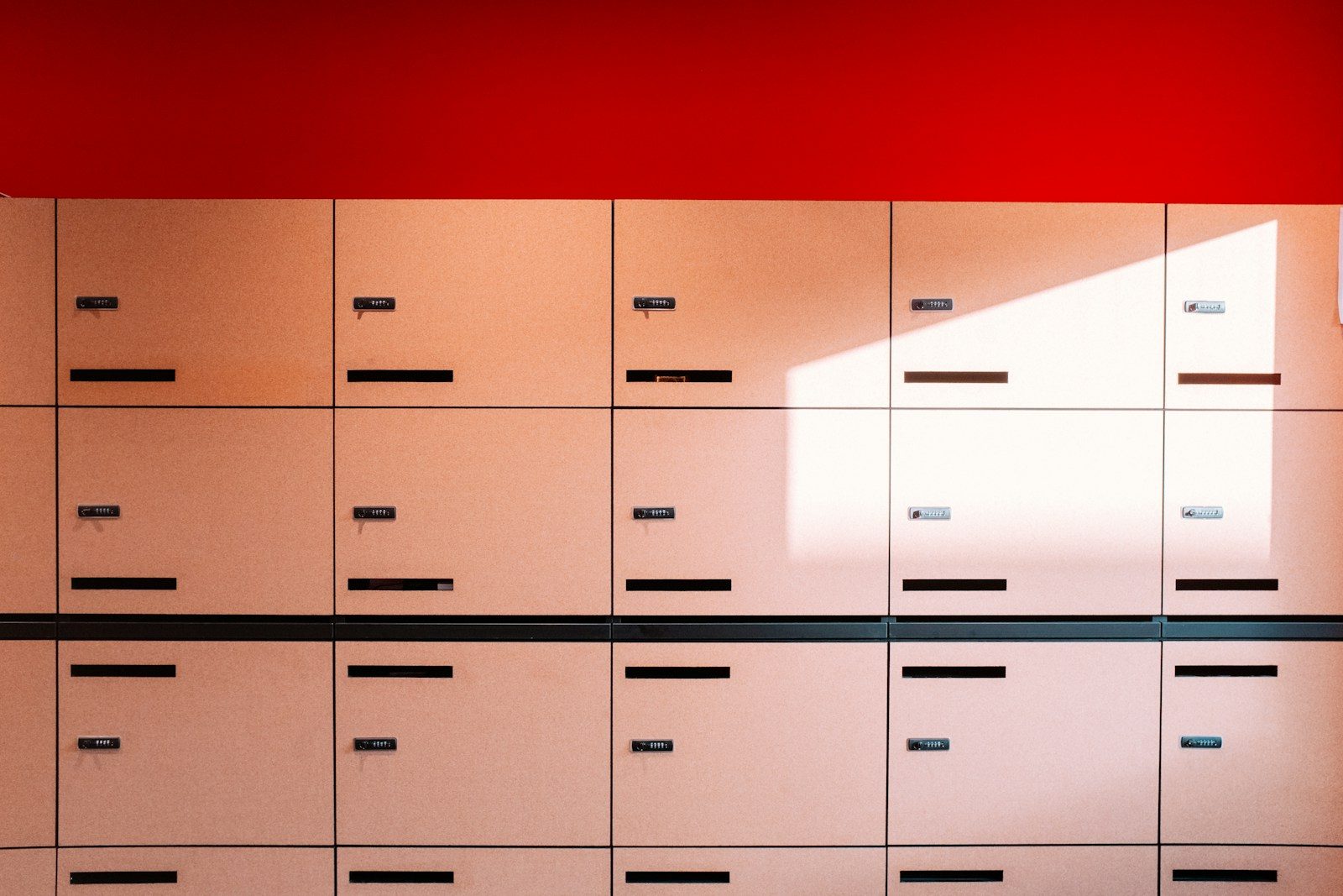 white and red wooden cabinet