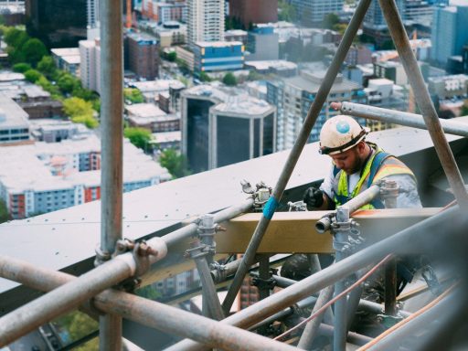 man doing welding on outdoors