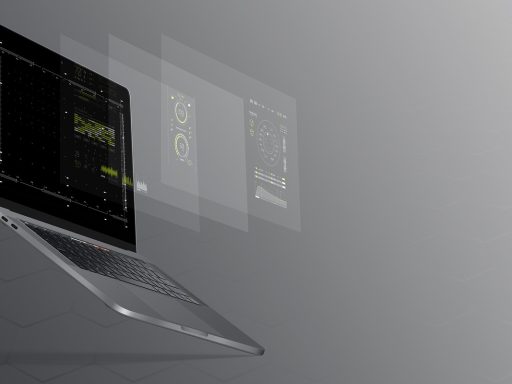 Ondernemer bekijkt loonadministratie software op laptop aan bureau